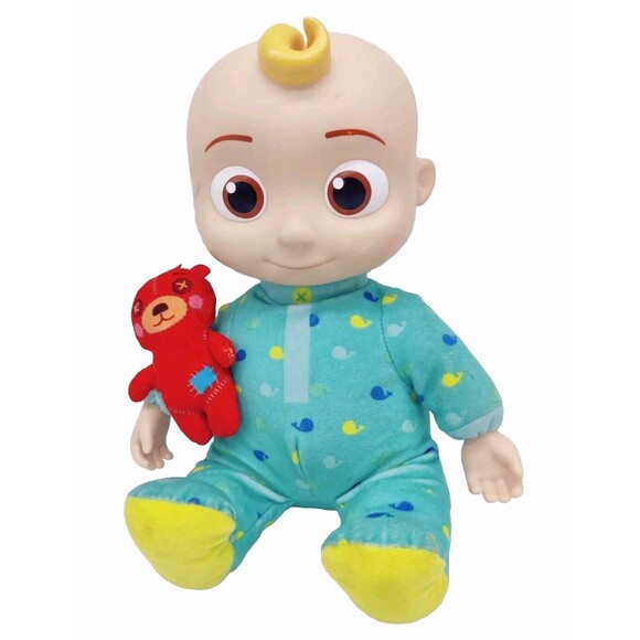 Cocomelon Musical Bedtime JJ Doll Plush singing Toy Doll Cute Baby W/ Teddy Bear - Picture 1 of 8